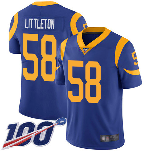 Los Angeles Rams Limited Royal Blue Men Cory Littleton Alternate Jersey NFL Football 58 100th Season Vapor Untouchable